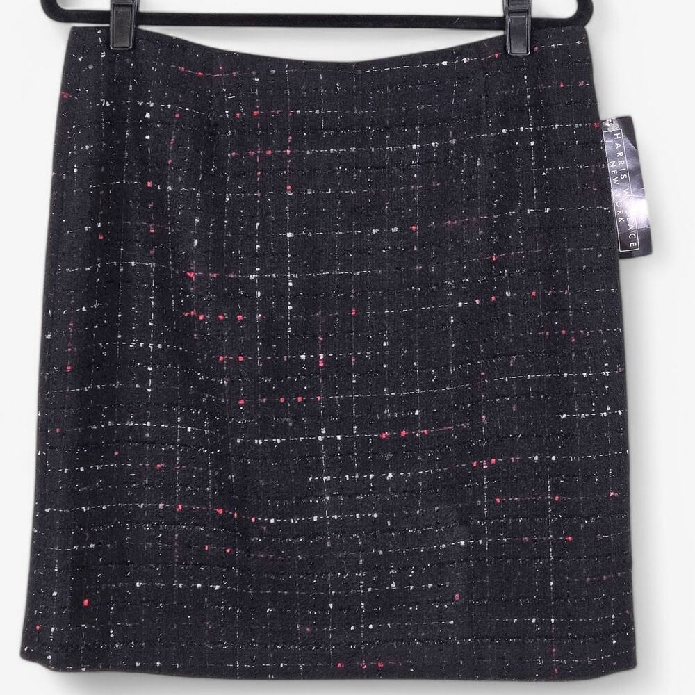 Harris Wallace Skirt Size 12 Black Plaid Tweed Clueless Preppy Mini